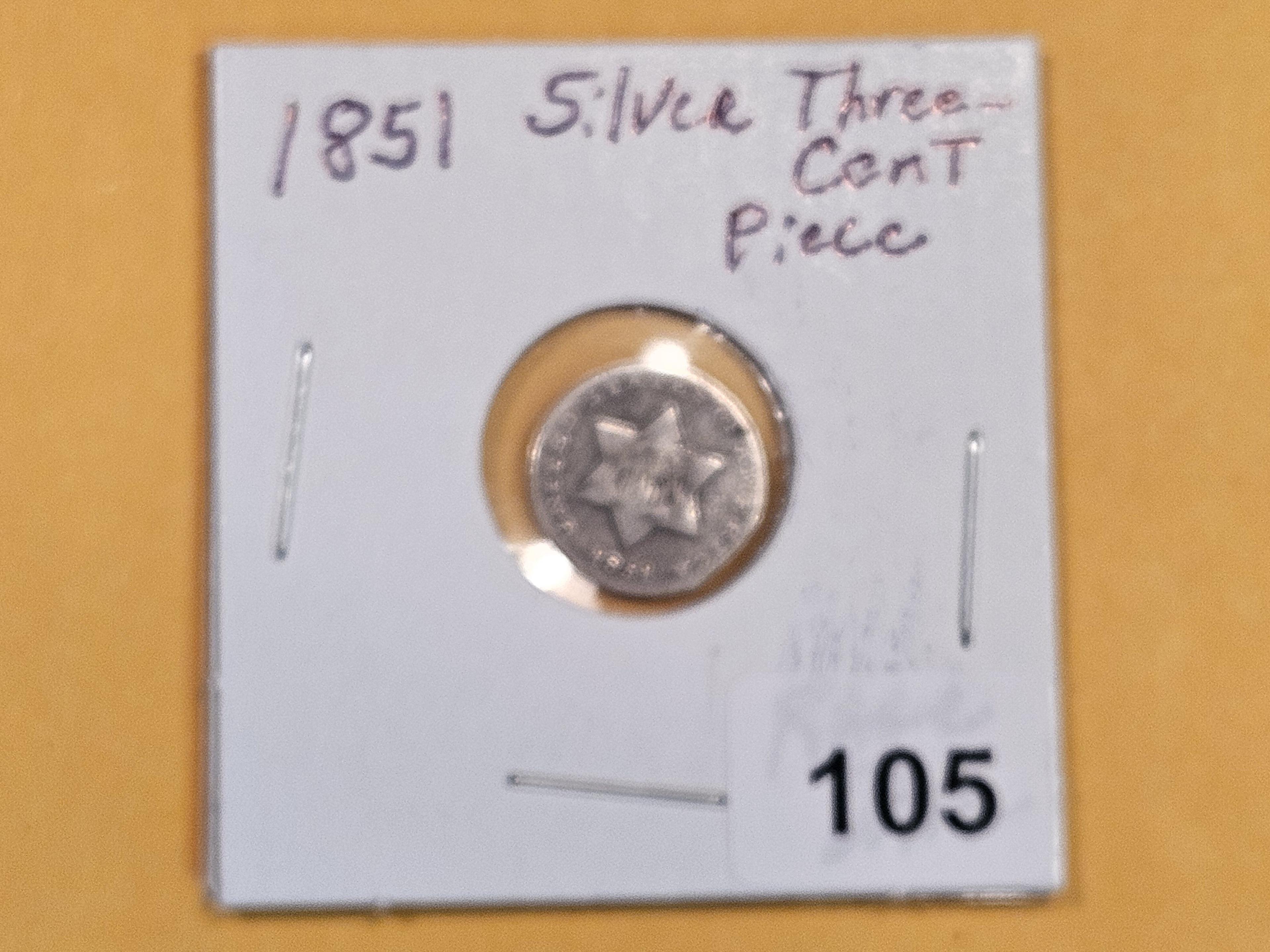 1851 Three Cent Silver Trime