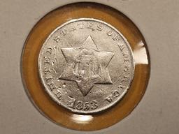 1853 Three Cent Silver Trime