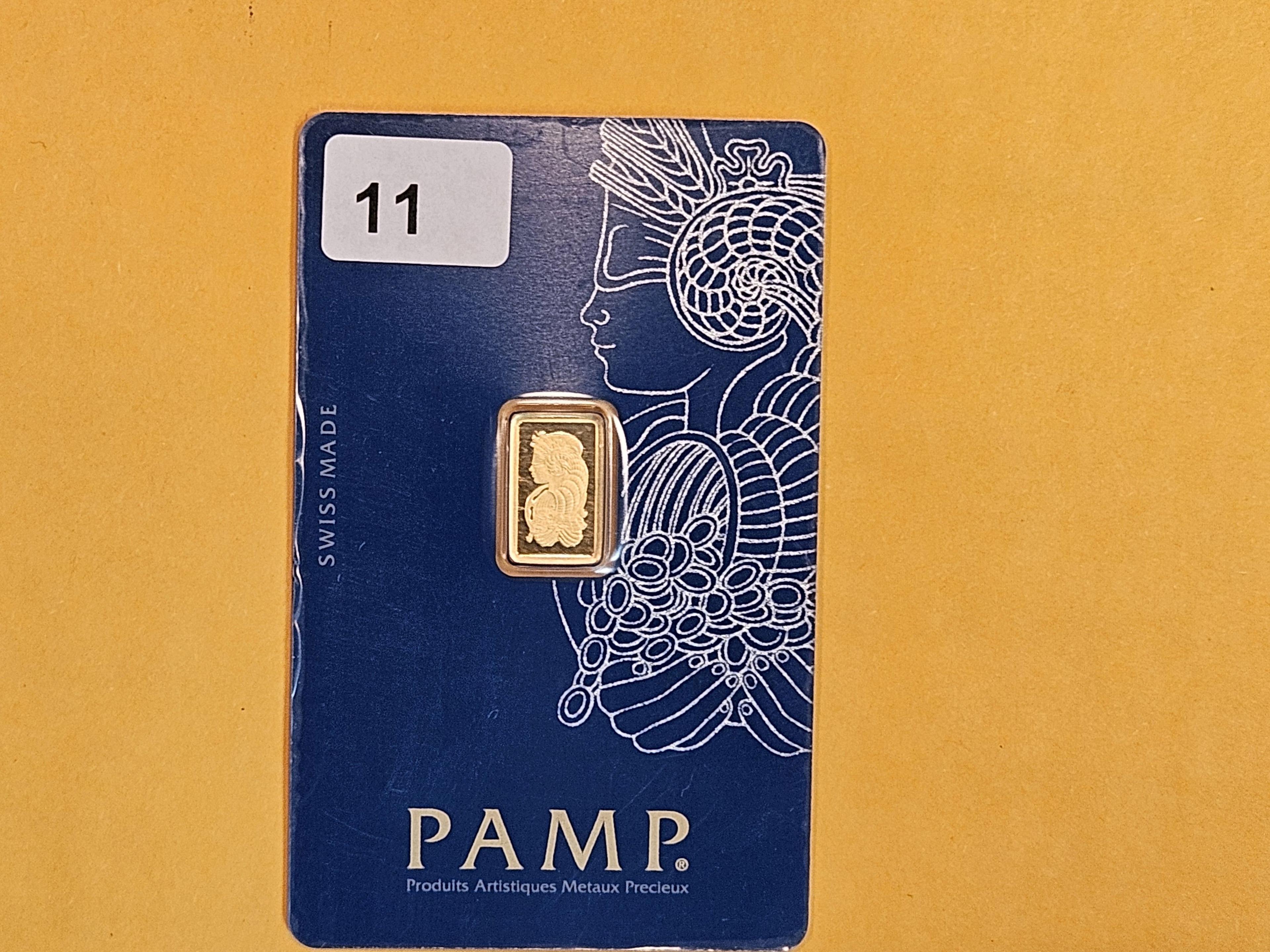 GOLD! PAMP Suisse One Gram .9999 fine gold bar