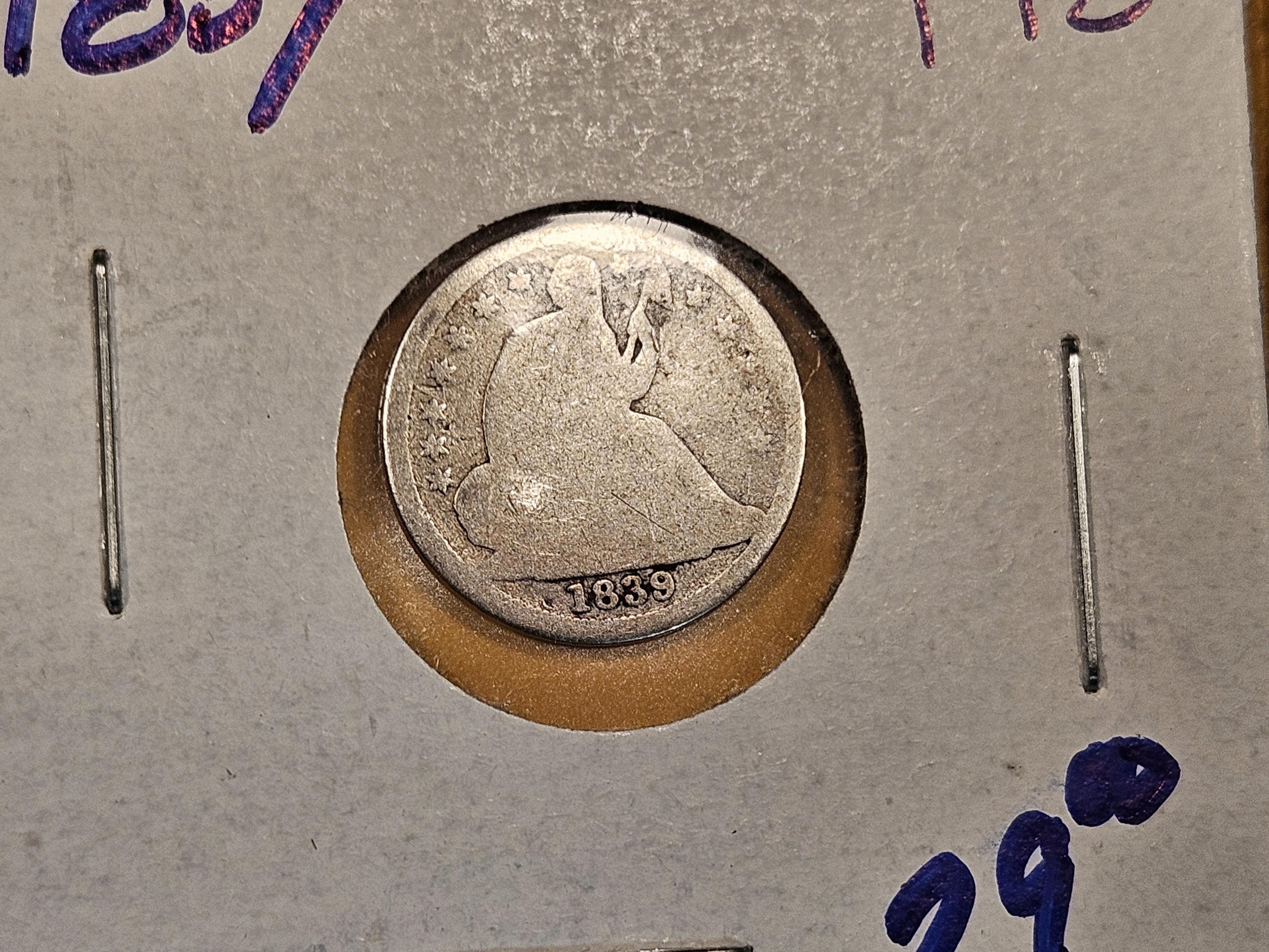 Three Seated Liberty Half-Dimes