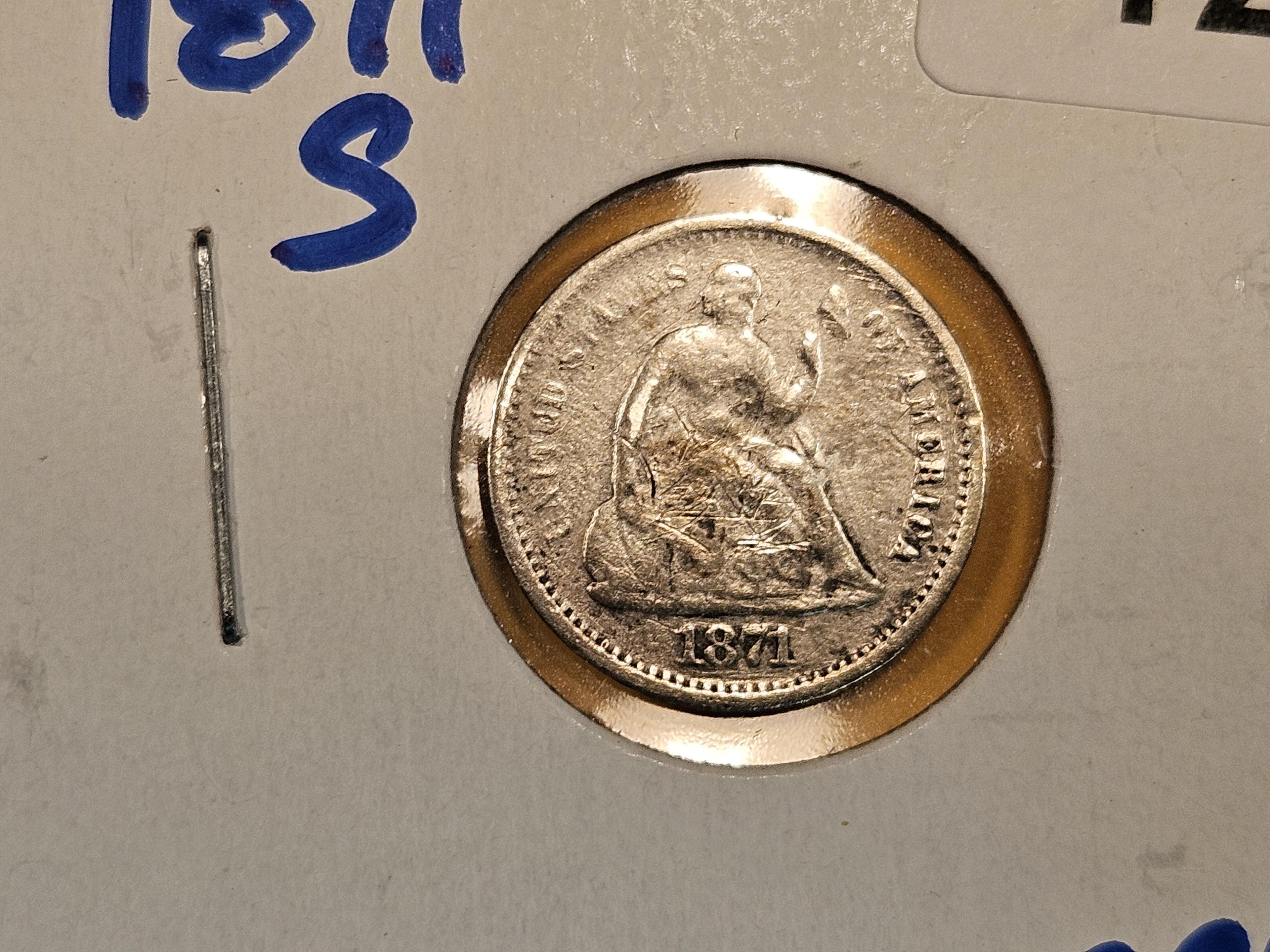 Three Seated Liberty Half-Dimes