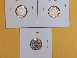 Three Seated Liberty Half-Dimes