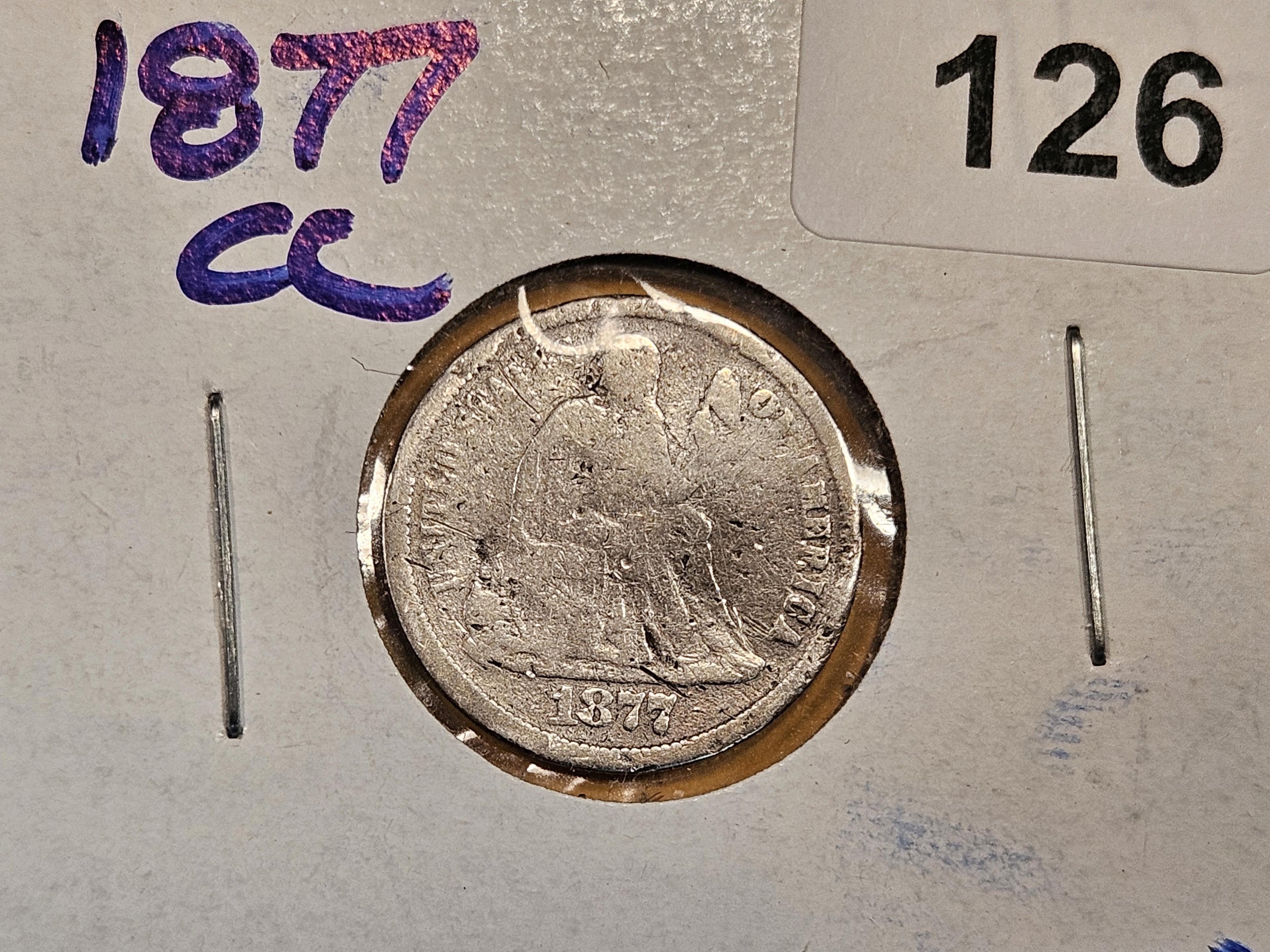 Three Seated Liberty Dimes