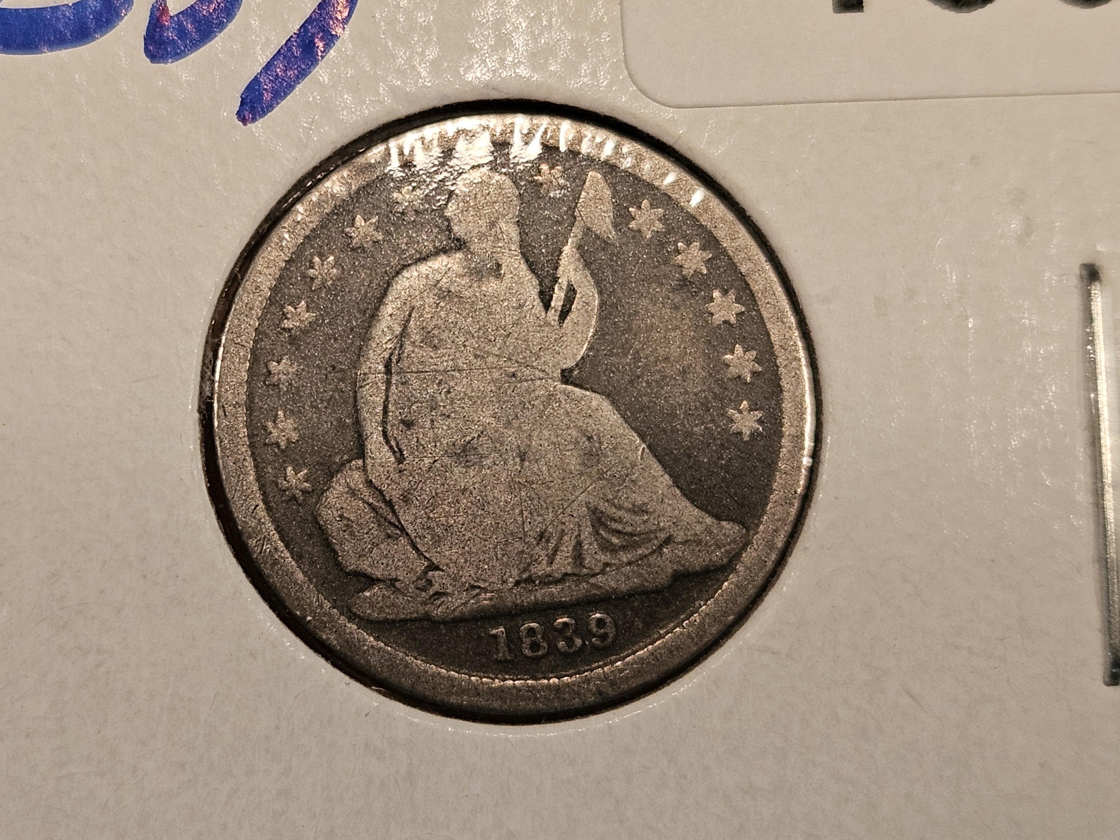 1839 and 1840 Seated Liberty Dimes