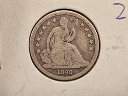 1839 and 1840 Seated Liberty Dimes