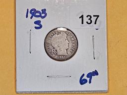 Semi-Key 1903-S Barber Dime