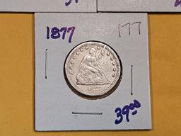 Three Seated Liberty Quarters