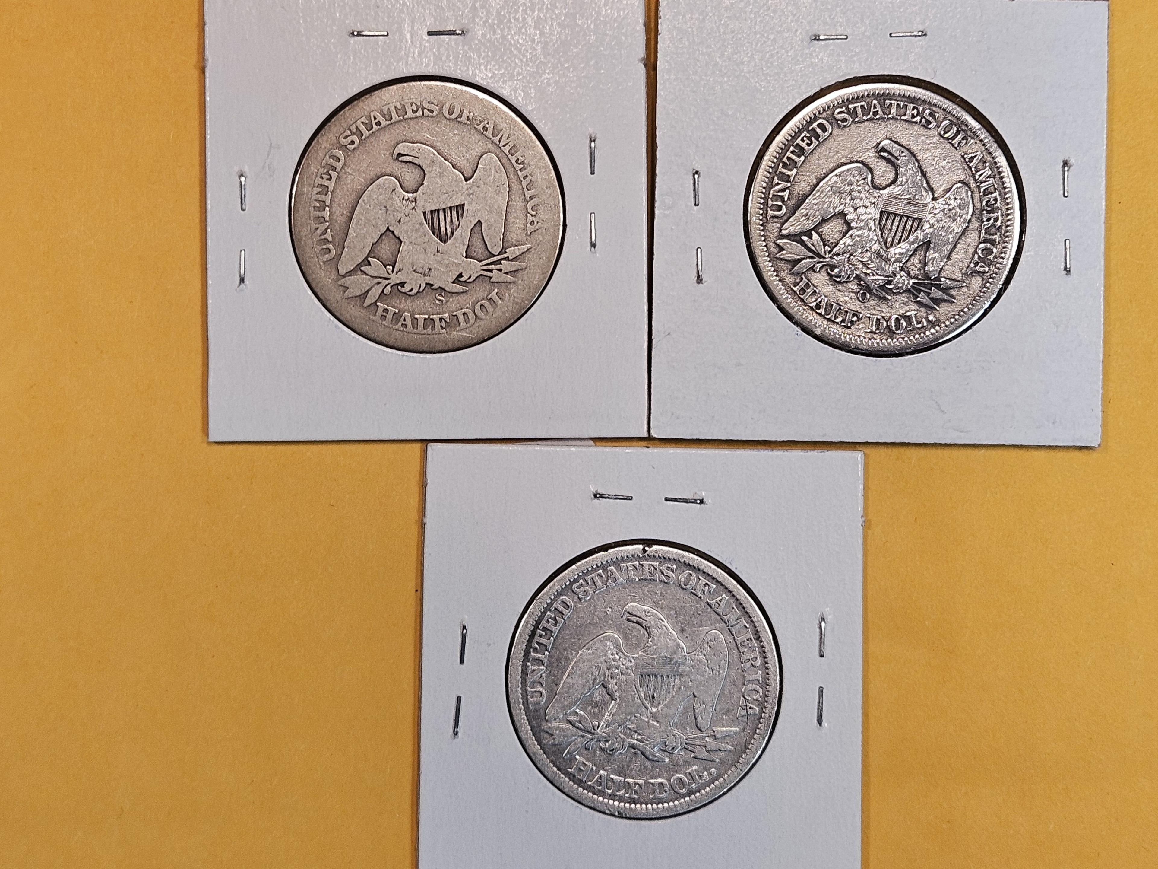 Three Seated Liberty Half Dollars