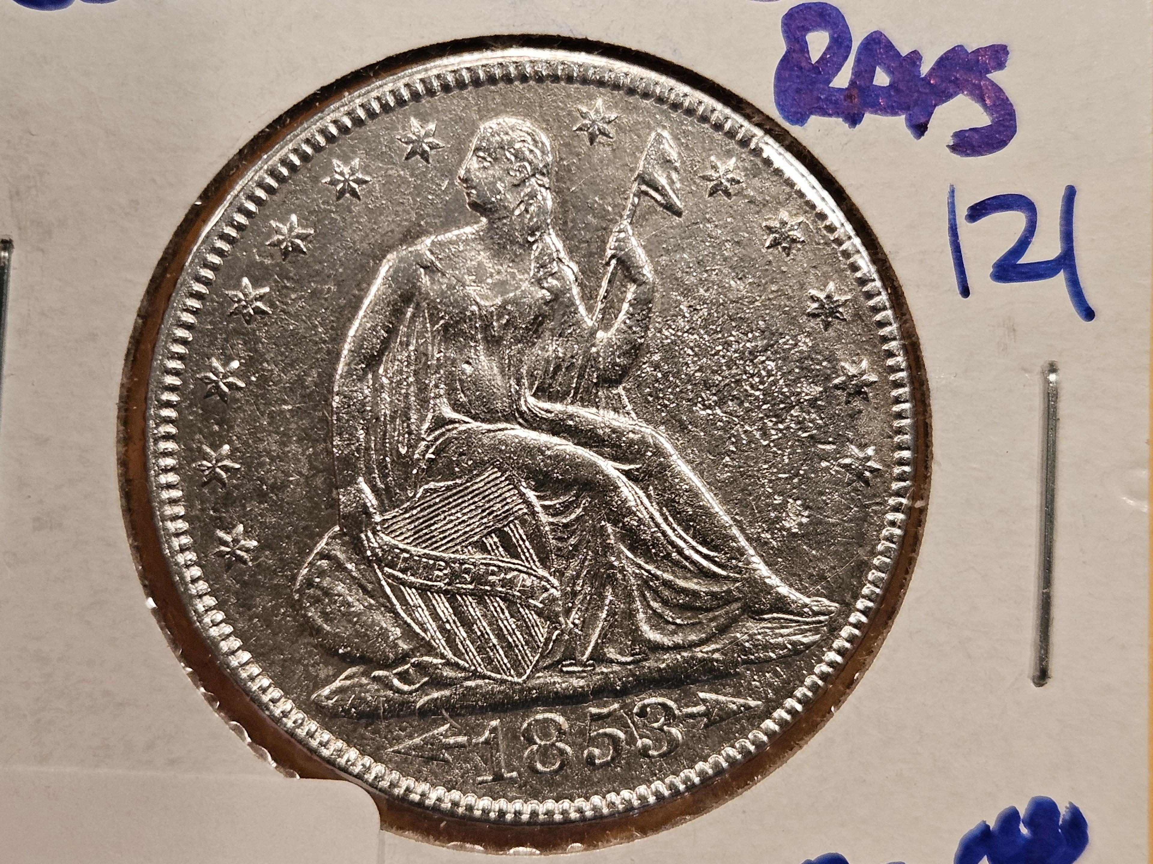 1853 Seated Liberty Half Dollar