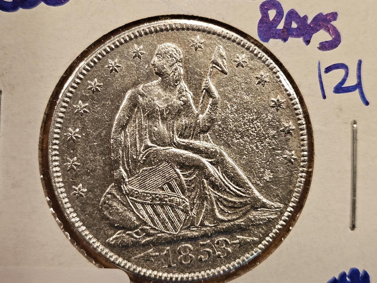 1853 Seated Liberty Half Dollar