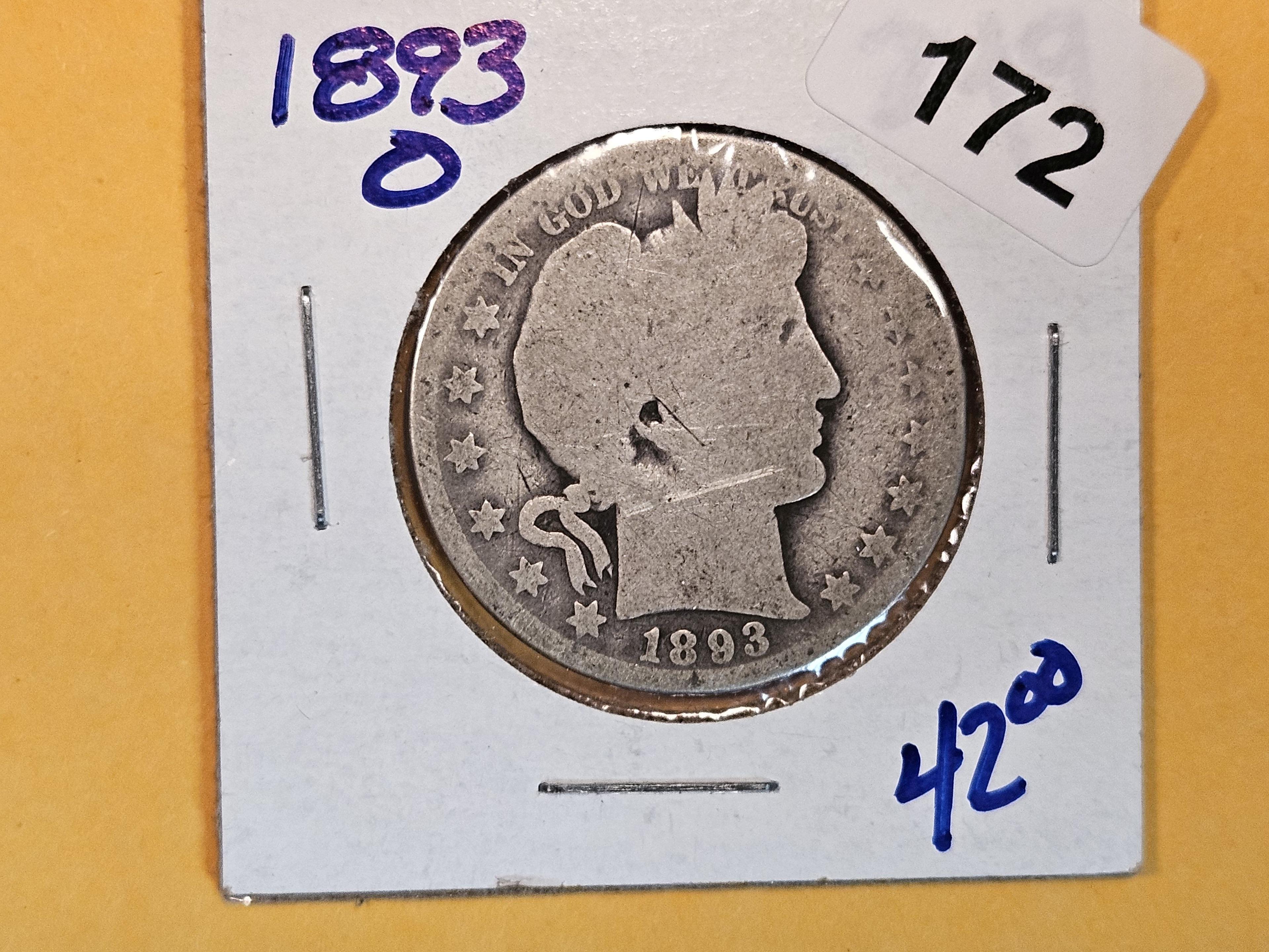 Better date 1893-O Barber Half Dollar