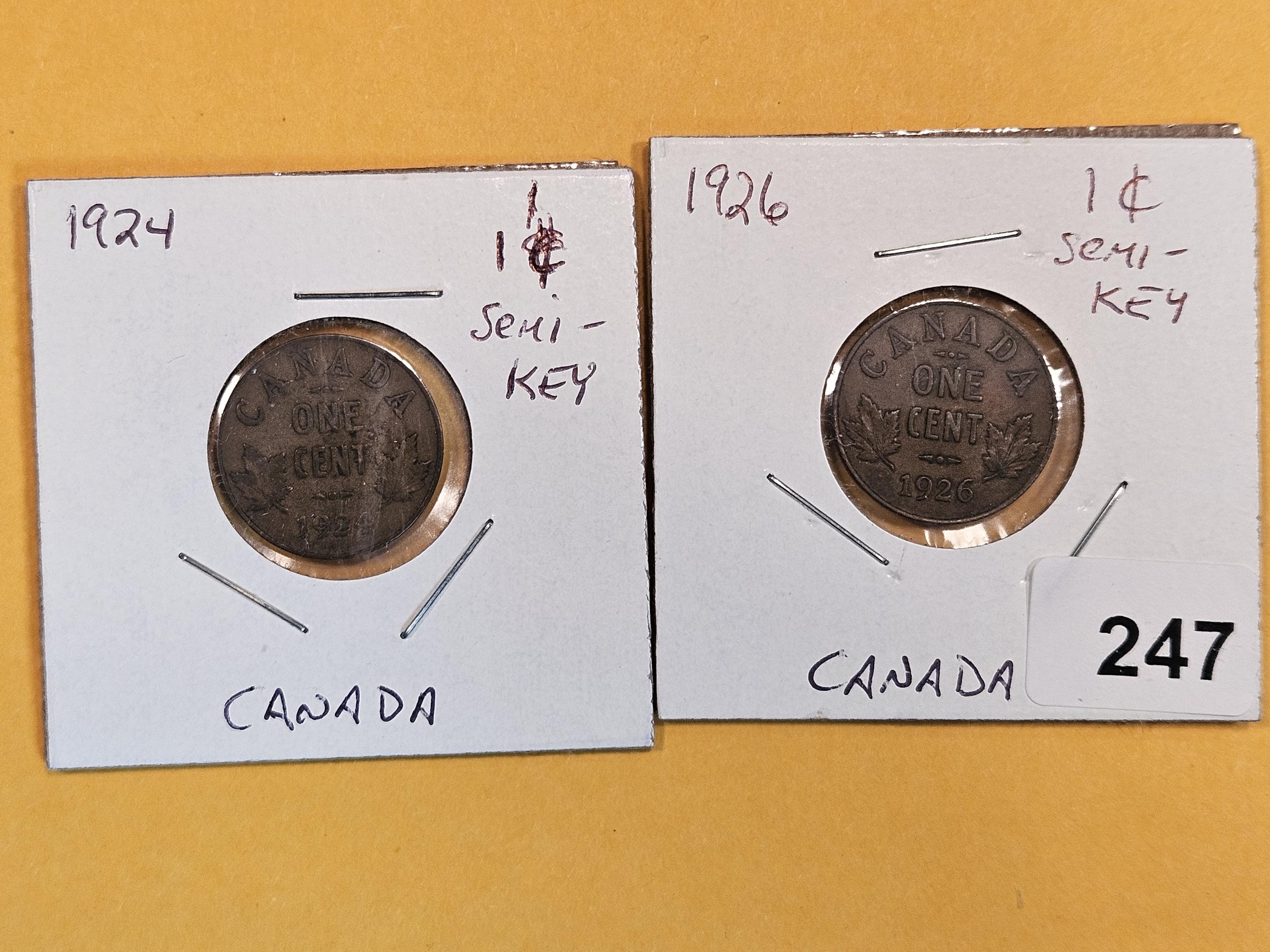 1924 and 1926 Canada small cents