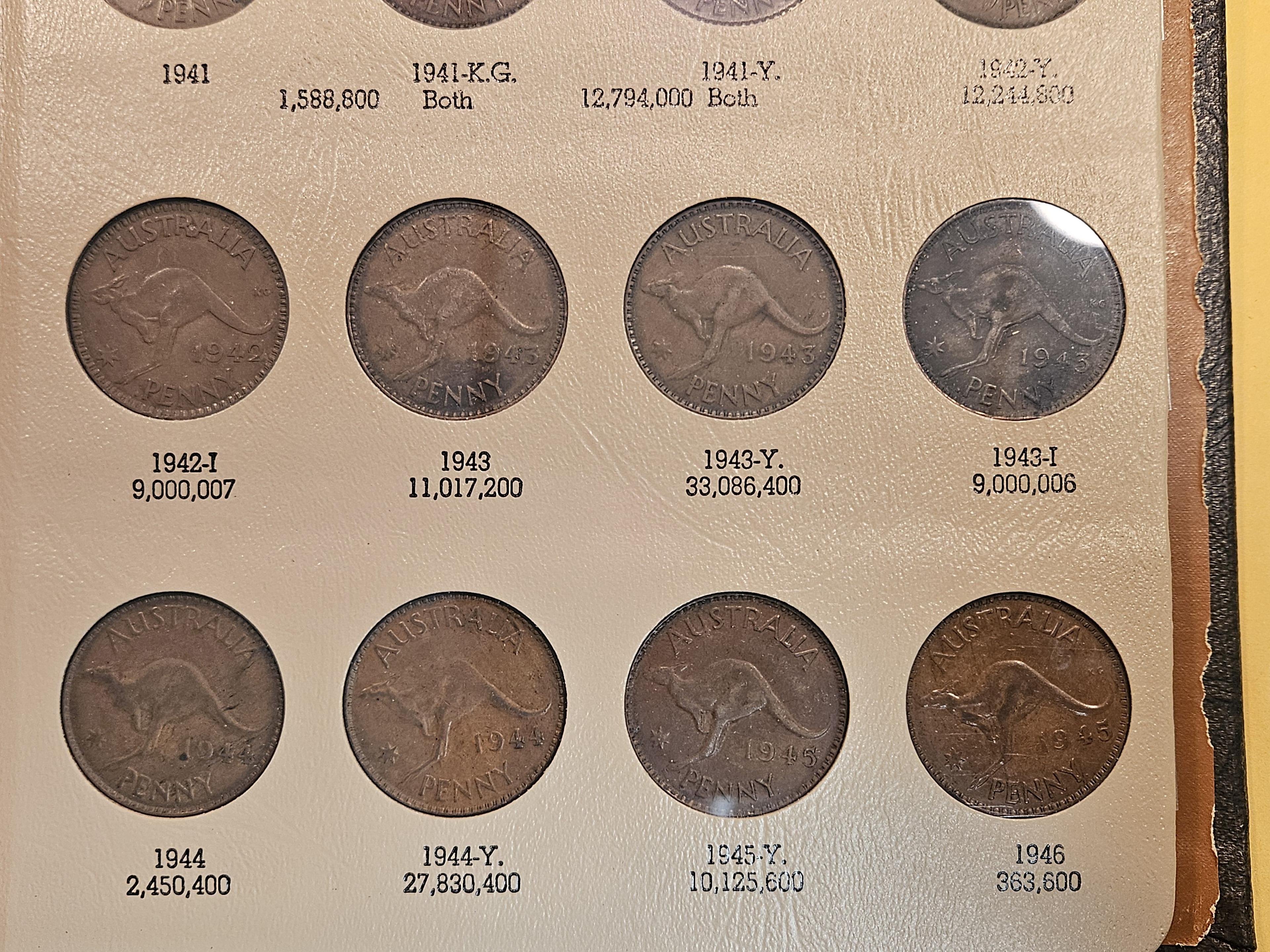 Mostly complete Australian Large Penny Collection