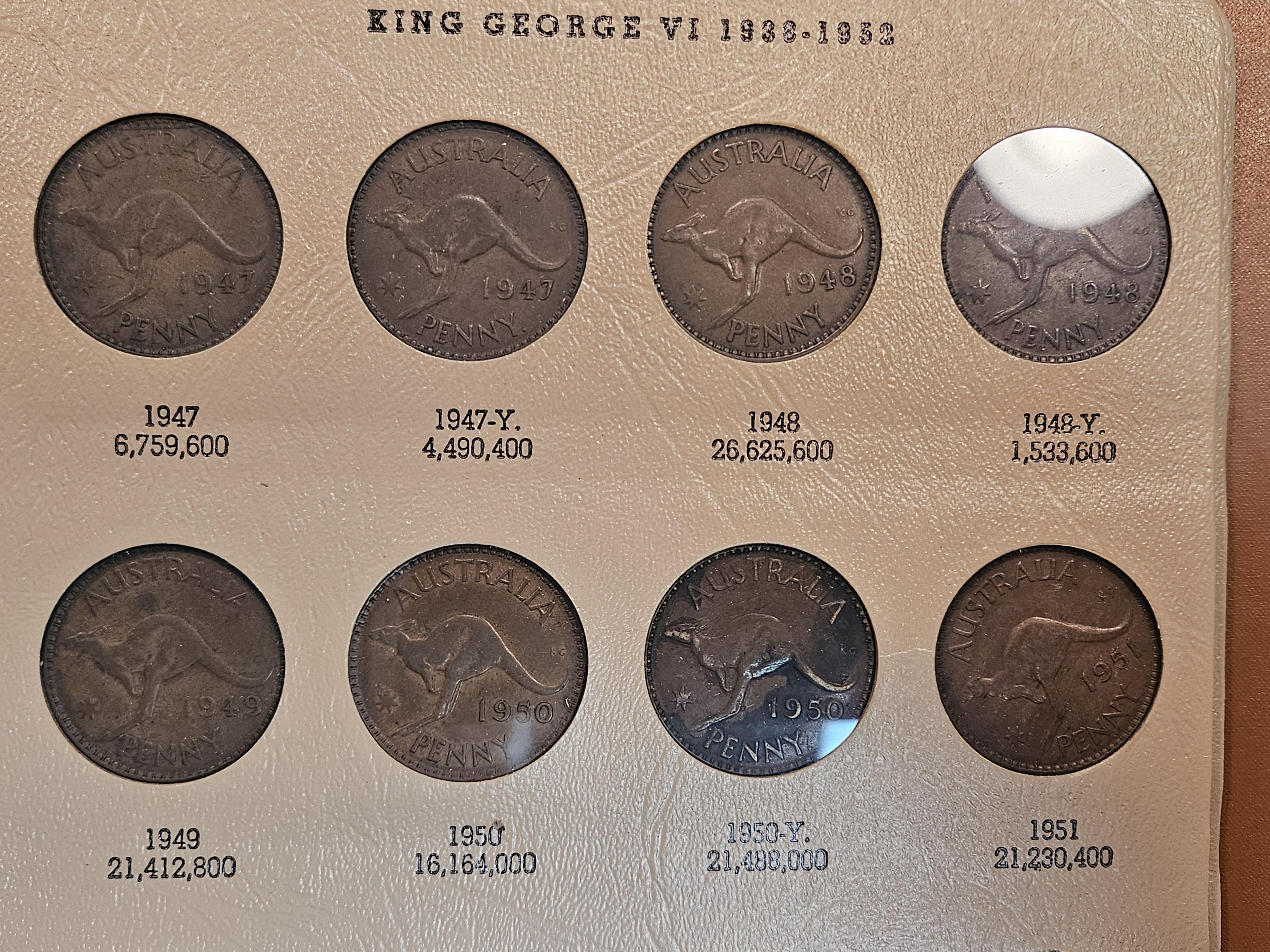 Mostly complete Australian Large Penny Collection