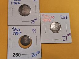 Spain and Mexico silver coins