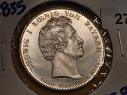 ** KEY DATE ** 1835 German States Bavaria Silver Thaler