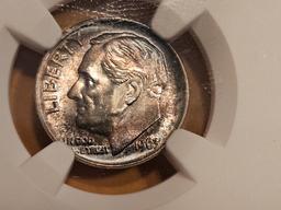 Two GEM NGC-graded silver Roosevelt Dimes