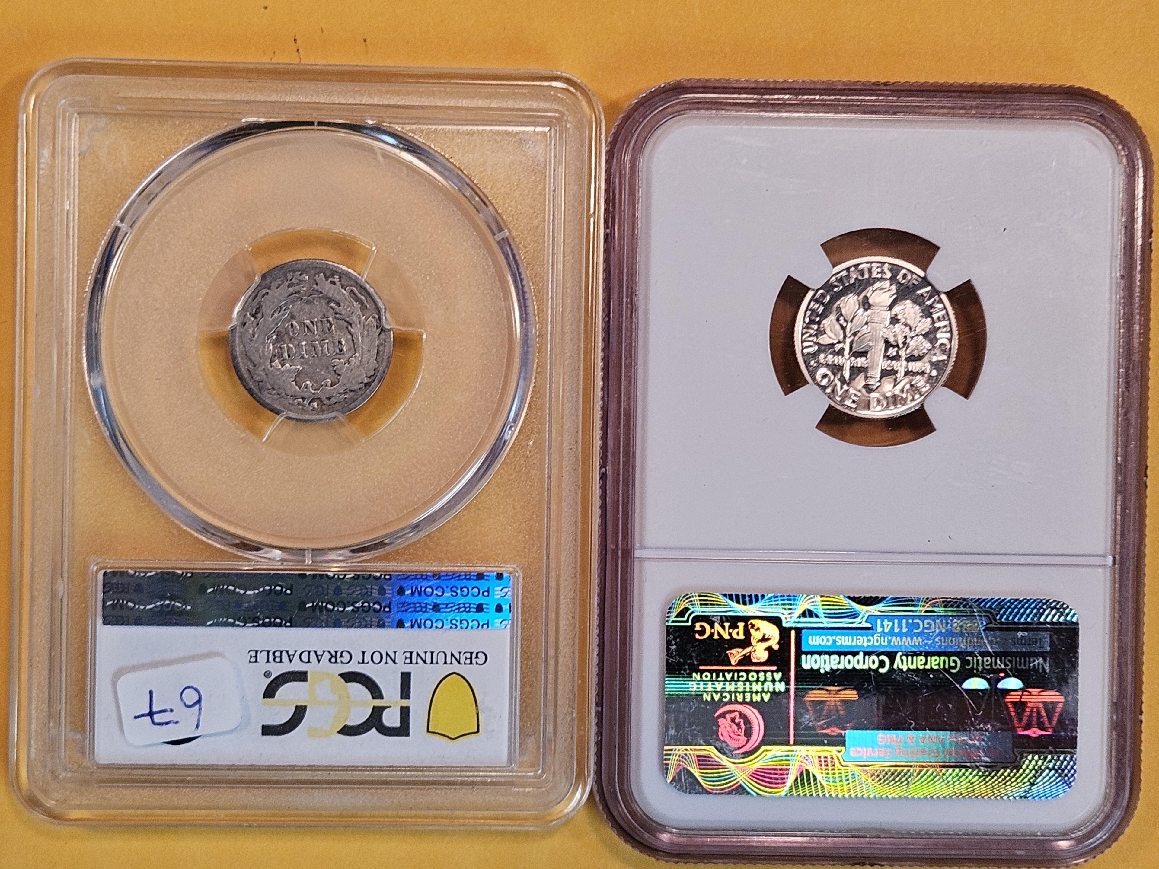 Two NGC and PCGS graded dimes