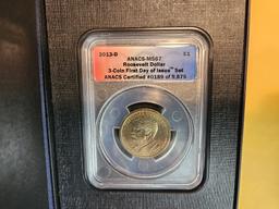 Three GEM ANACS-graded Presidential Dollars