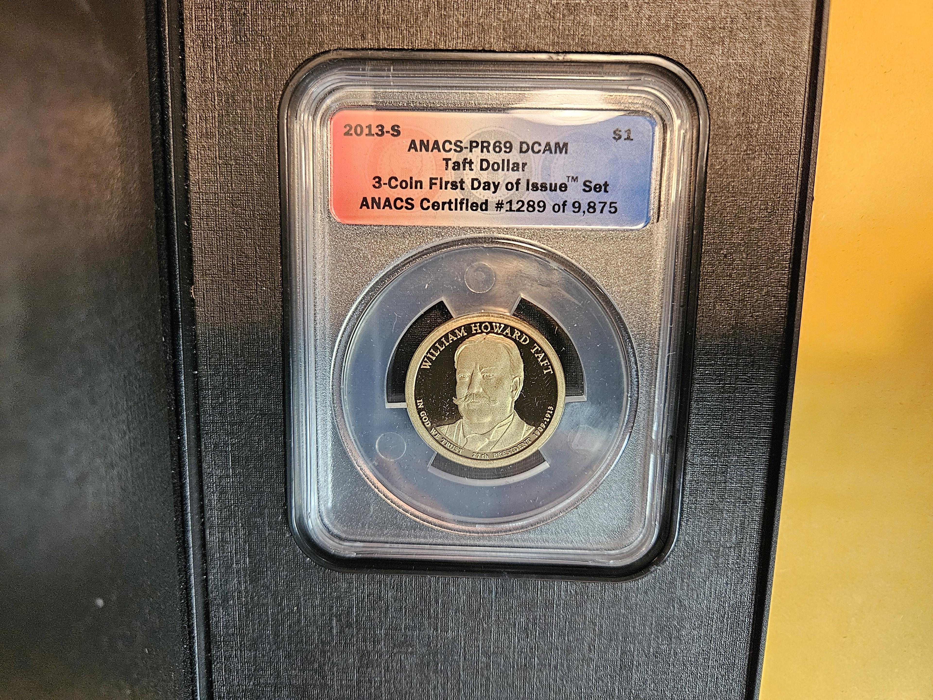 Three GEM ANACS-graded Presidential Dollars