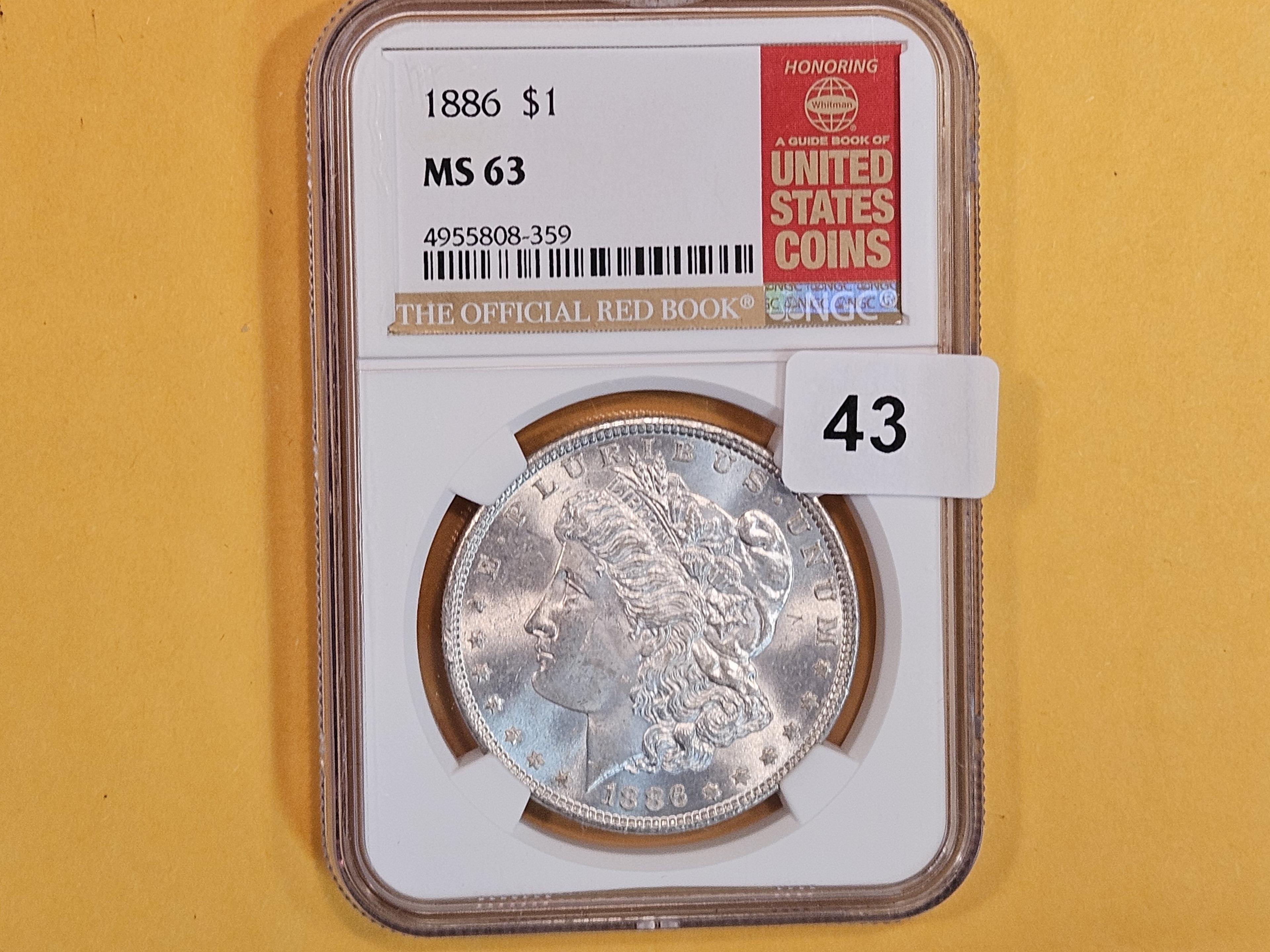 NGC 1886 Morgan Dollar in Mint State 63