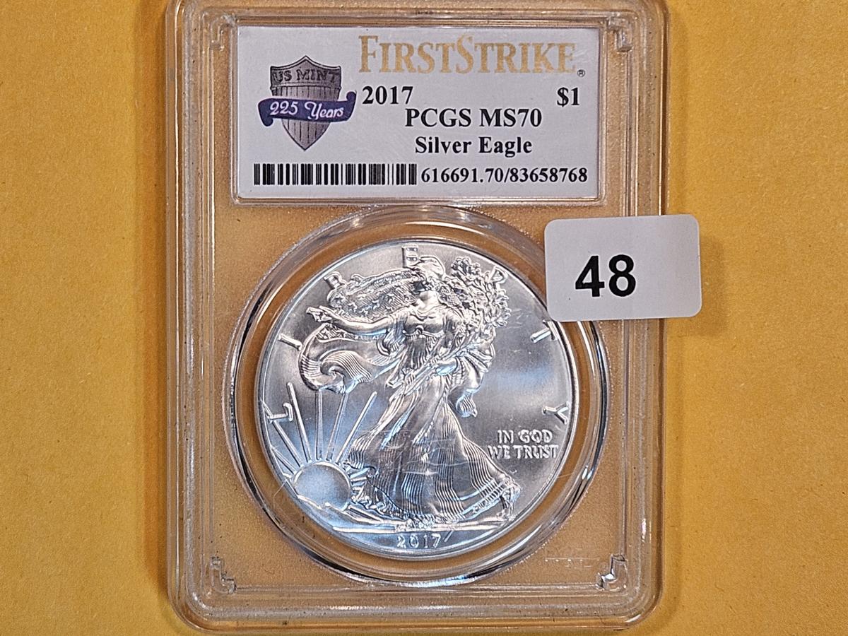 PERFECT! PCGS 2017 American Silver Eagle in Mint State 70