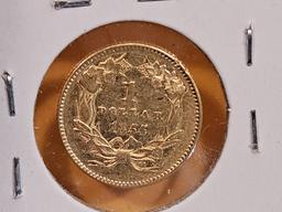 GOLD! Better Date 1855 Type 2 Indian Gold Dollar