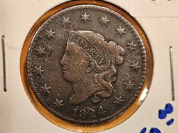 Better Date 1824 Coronet Head large Cent