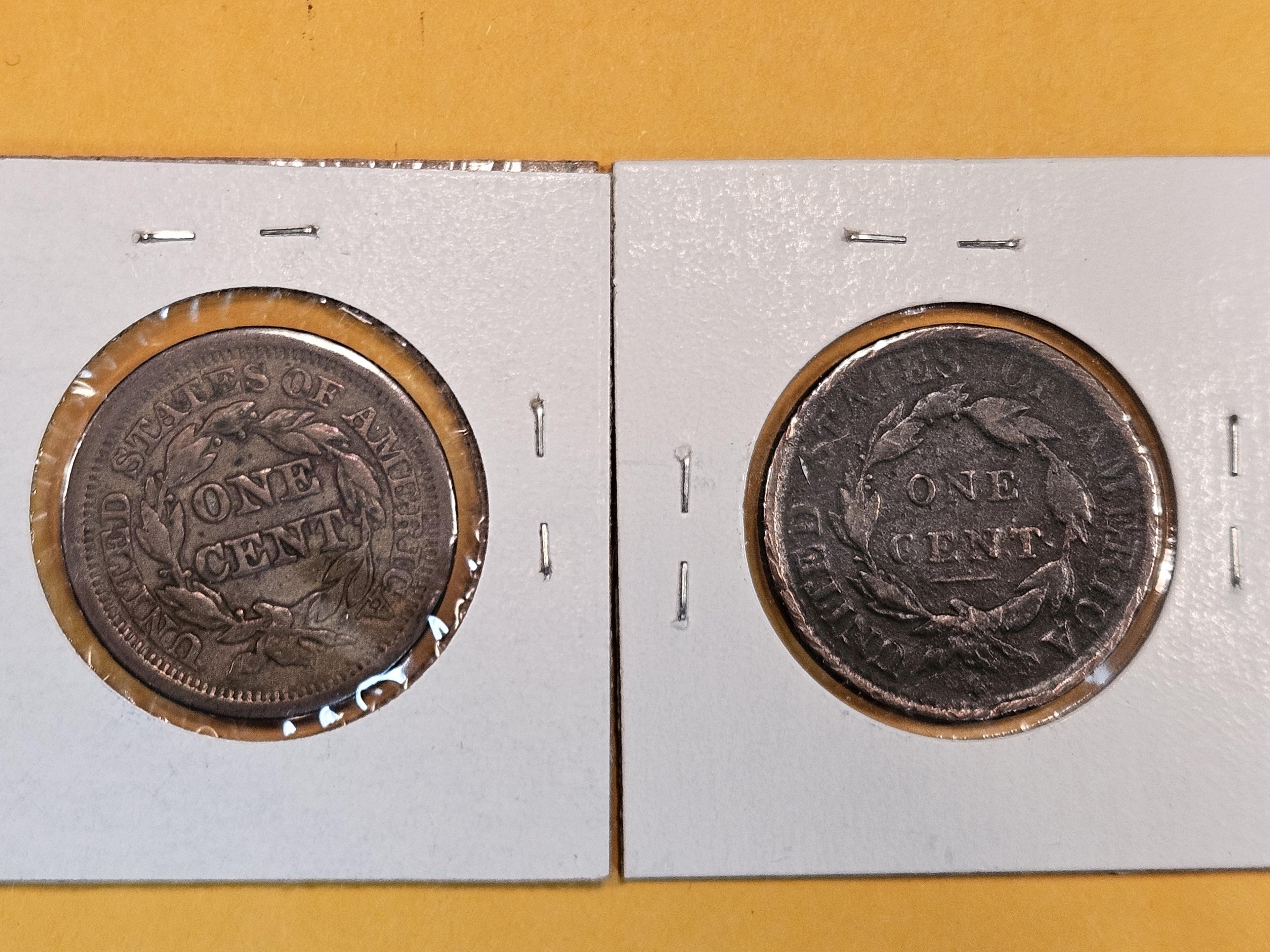1853 and 1817 Large Cents