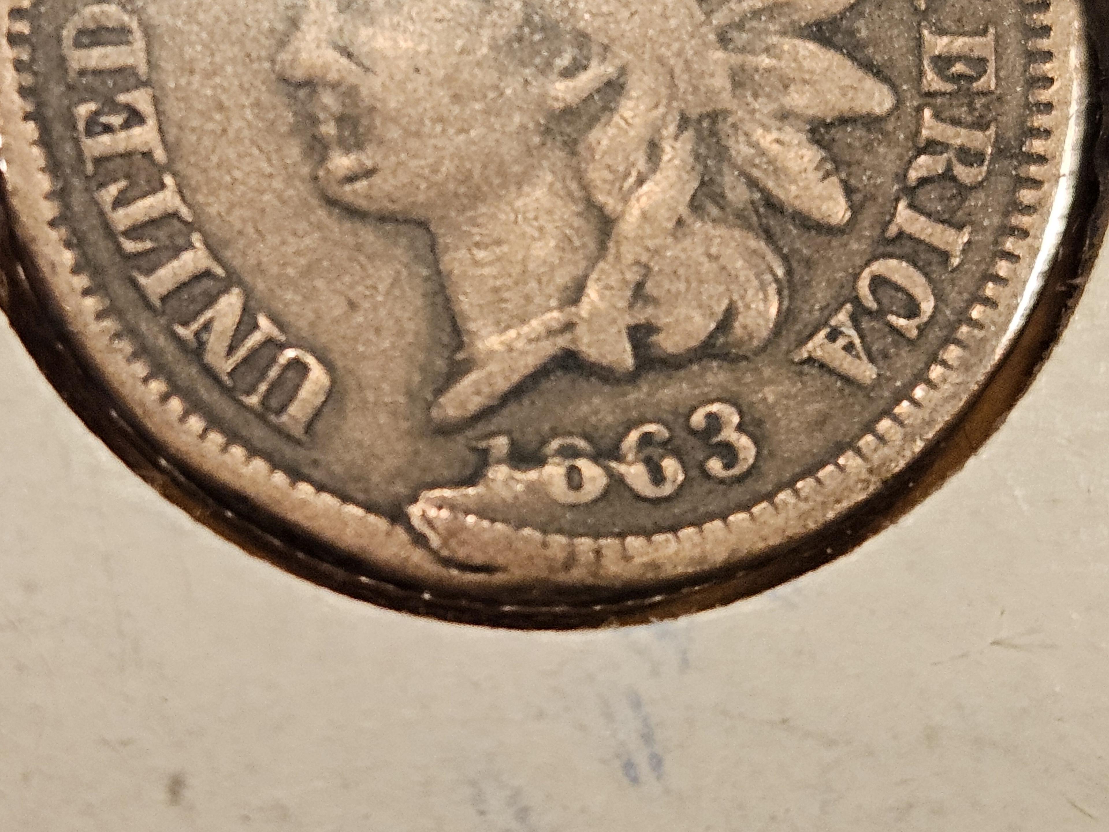 ERROR! 1863 Copper-Nickel Indian Cent