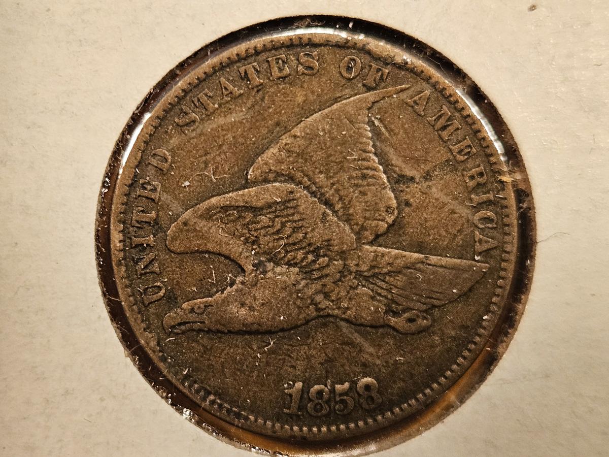 1858 Small Letters Flying Eagle cent