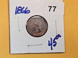 Semi-key 1866 Indian Cent