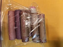 Eleven solid date Lincoln Cent rolls
