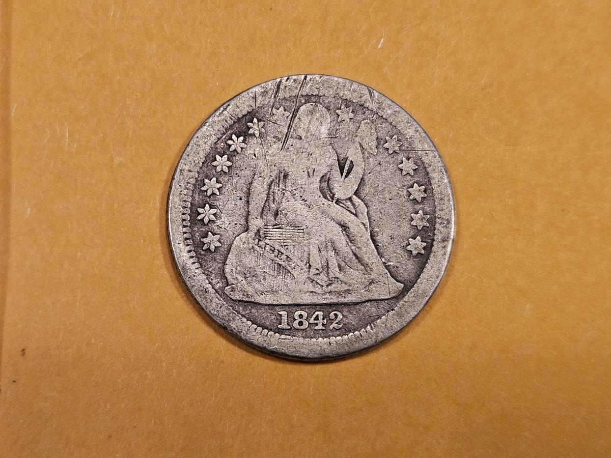 1842 Seated Liberty Dime