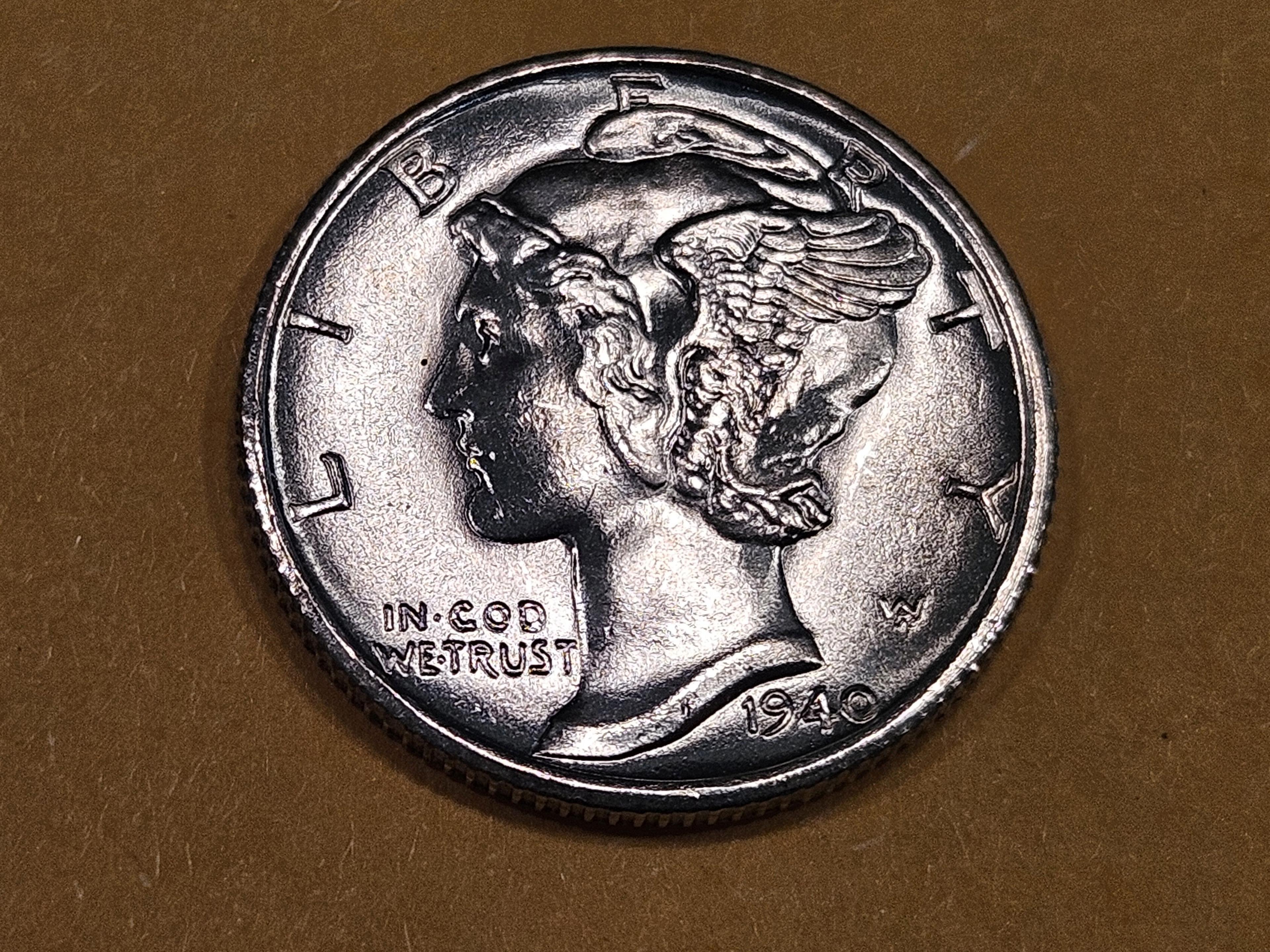 GEM Brilliant Uncirculated 1940-S Mercury Dime