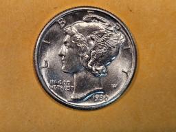 Very Choice Brilliant Uncirculated 1930 Mercury Dime FSB