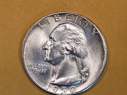 Choice Brilliant Uncirculated 1950-S Washington Quarter