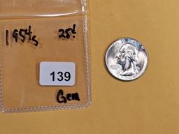 GEM Brilliant Uncirculated 1954-S Washington Quarter