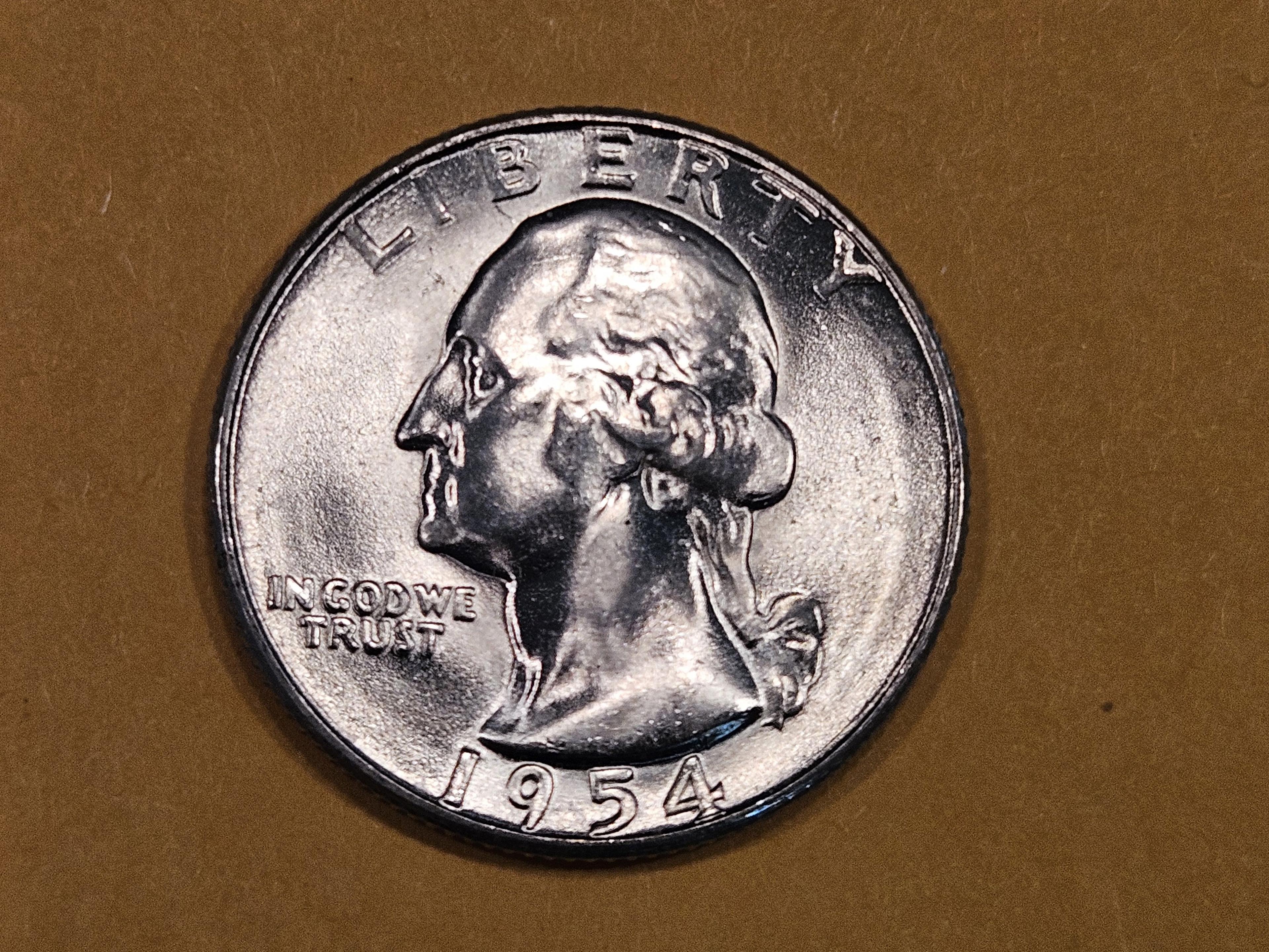 GEM Brilliant Uncirculated 1954-S Washington Quarter