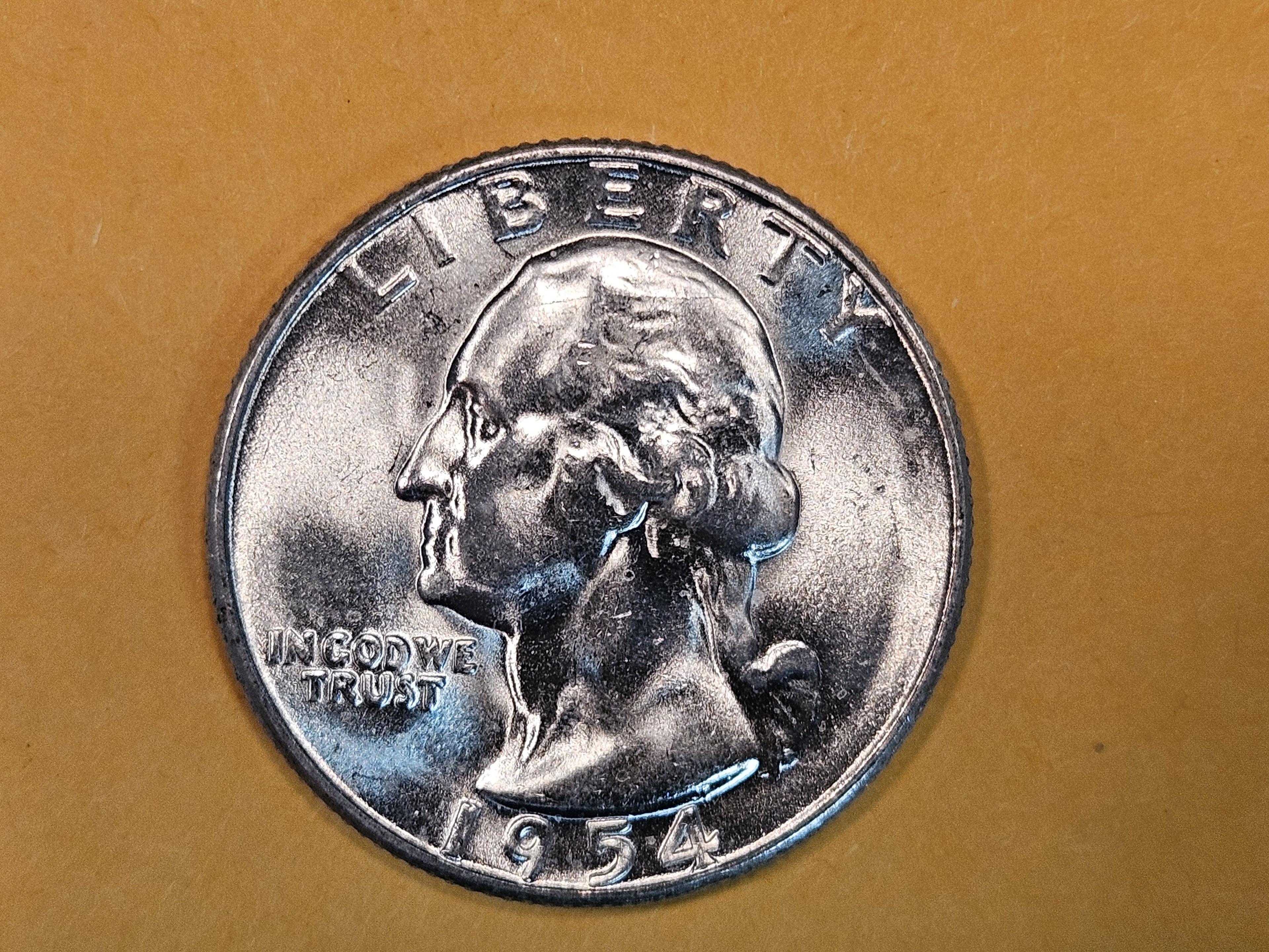 GEM Brilliant Uncirculated 1954-S Washington Quarter