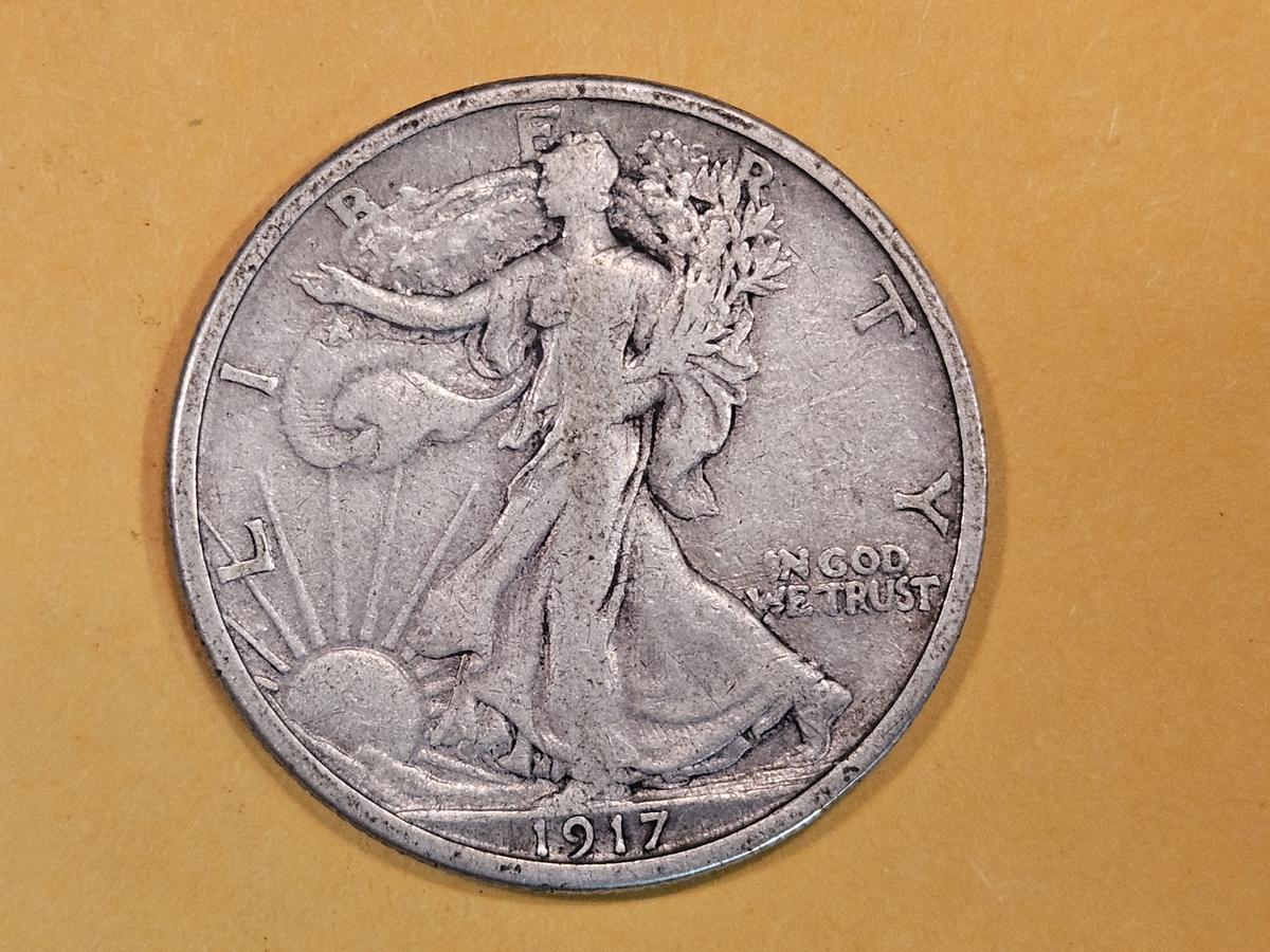 1917-S Reverse mintmark Walking Liberty Half Dollar