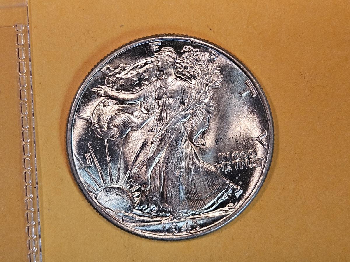 * Very Choice Brilliant Uncirculated 1943 Walking Liberty Half Dollar