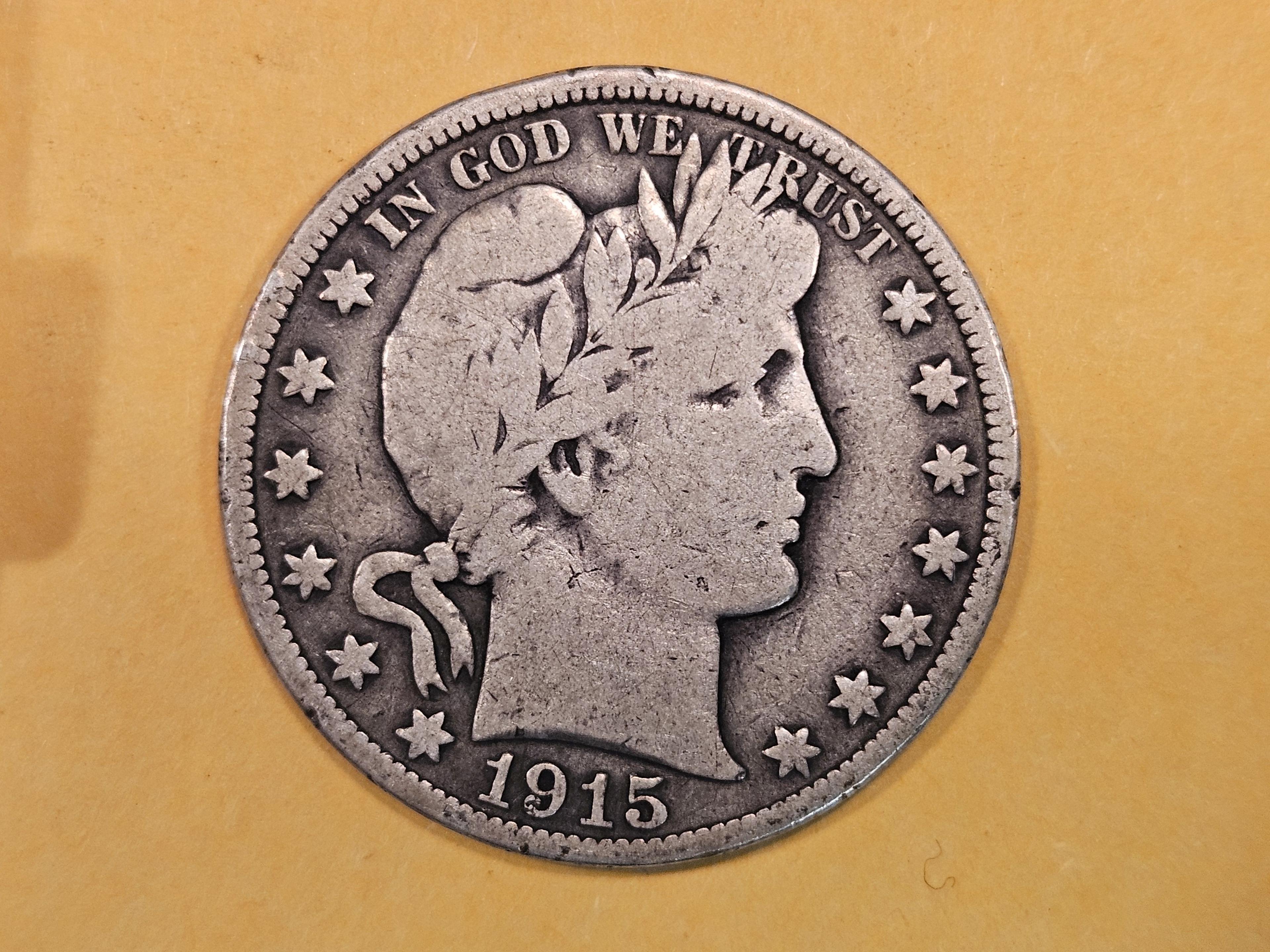 * Semi-Key 1915 Barber Half Dollar