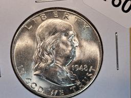 1948-D Franklin Half Dollar in Brilliant Uncirculated FBL