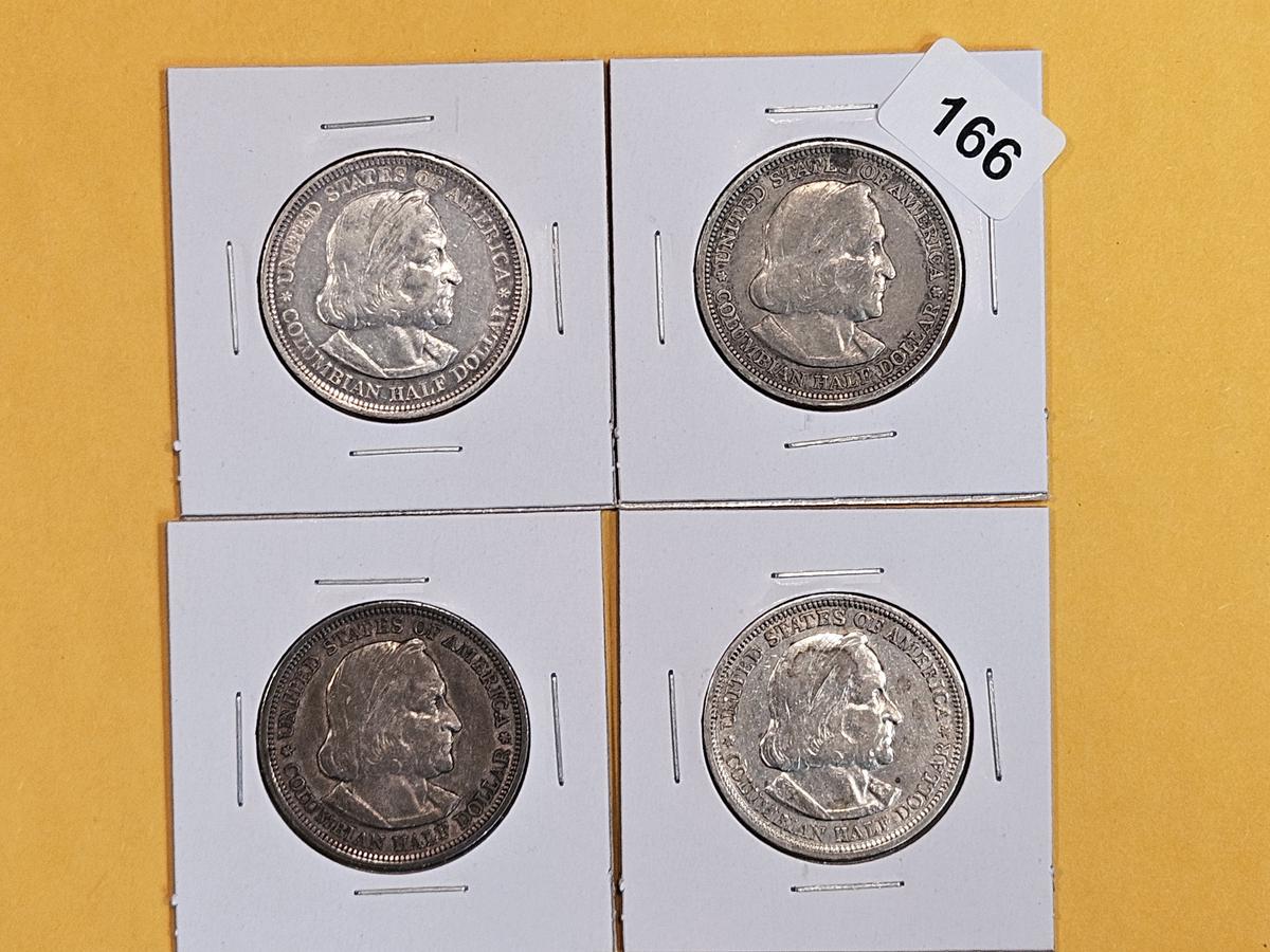 Four 1893 Columbian Commemorative Half Dollars