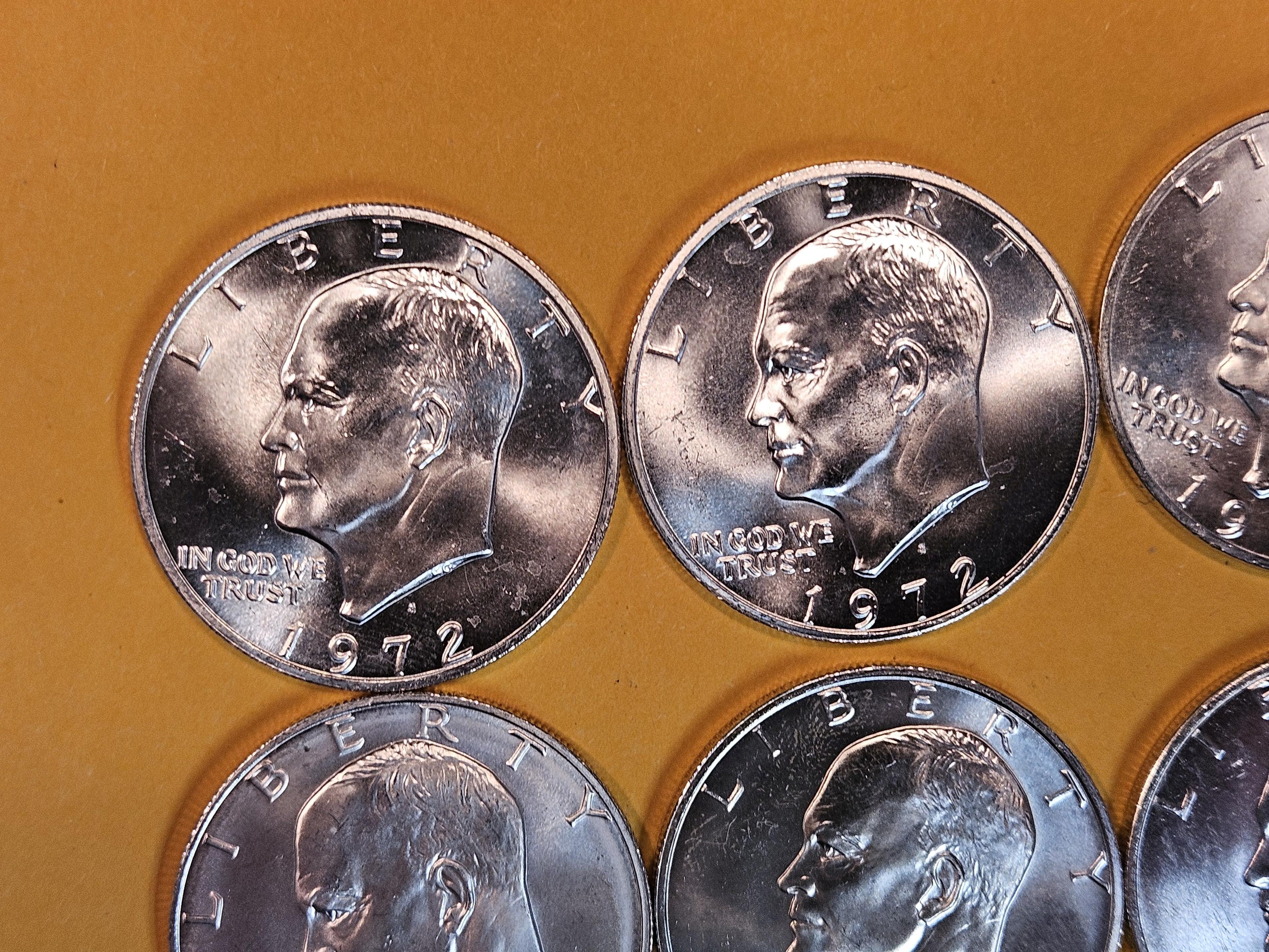 Seven Very Choice to GEM Brilliant Uncirculated SILVER Eisenhower Dollars