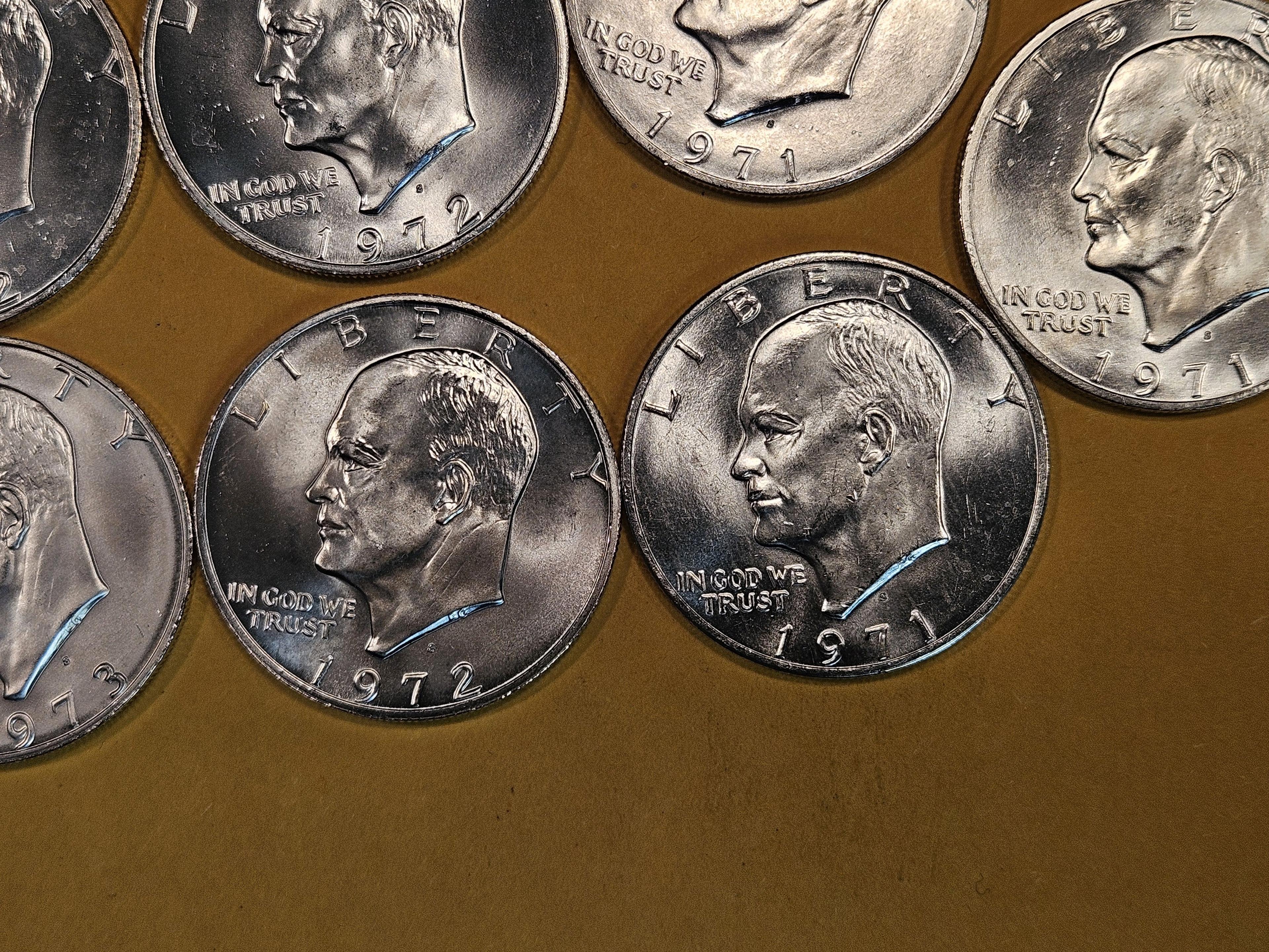 Seven Very Choice to GEM Brilliant Uncirculated SILVER Eisenhower Dollars