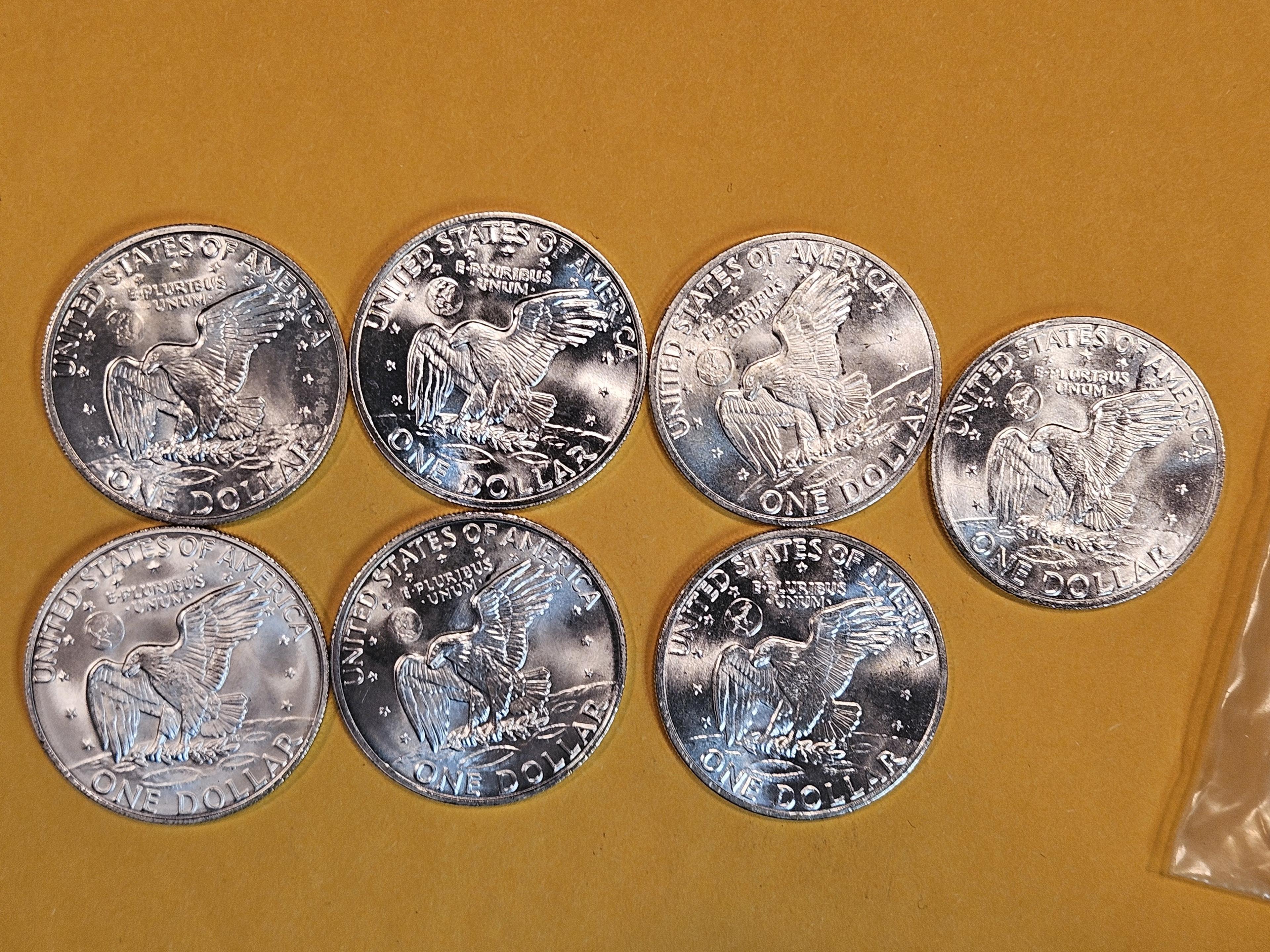 Seven Very Choice to GEM Brilliant Uncirculated SILVER Eisenhower Dollars