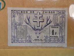 New Caledonia Treasury of Noumea 1942 One Franc