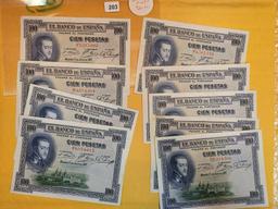 Nine Crisp 1925 Spain 100 pesetas